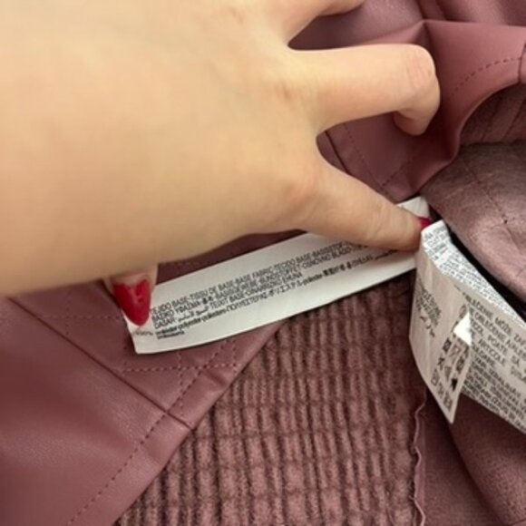 NWOT Zara Leather Blouse, Pink, Size S - Picture 6 of 7